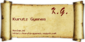 Kurutz Gyenes névjegykártya